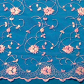 Tüll csipke - IVORY/BABY BLUE